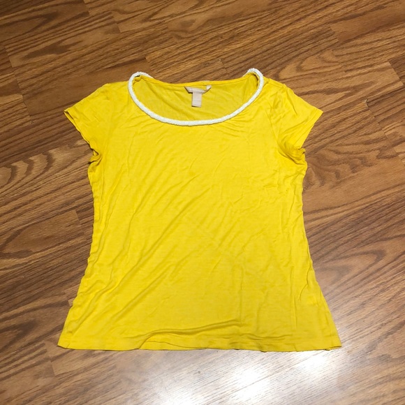 Banana Republic Yellow Embellished Tee - Picture 1 of 3